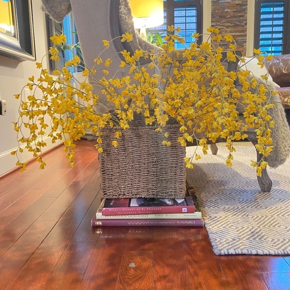 Rustic Woven Wall Hanging Storage Basket Magazine and Mail Organizer in Beige - Picture 3 of 10